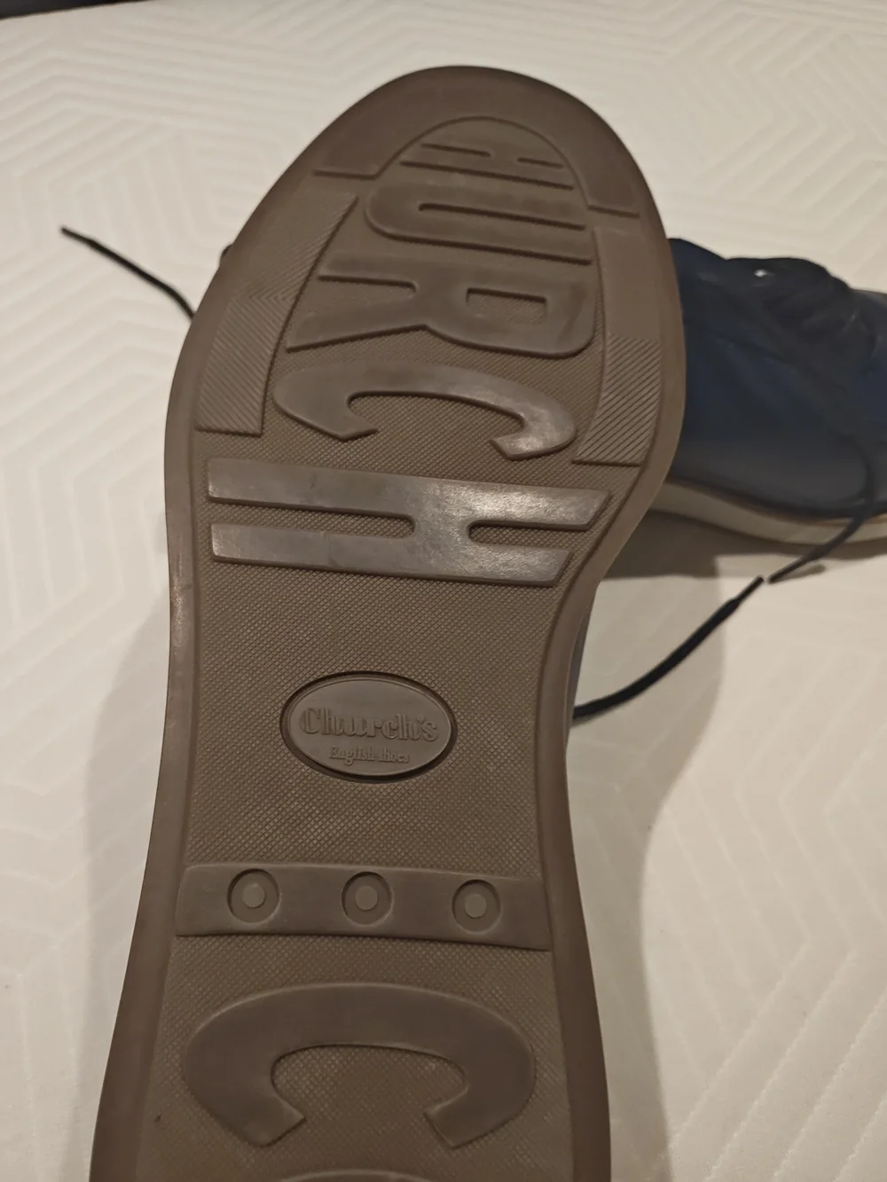 Church's Navy Leather Derby Shoes Size 10.5
